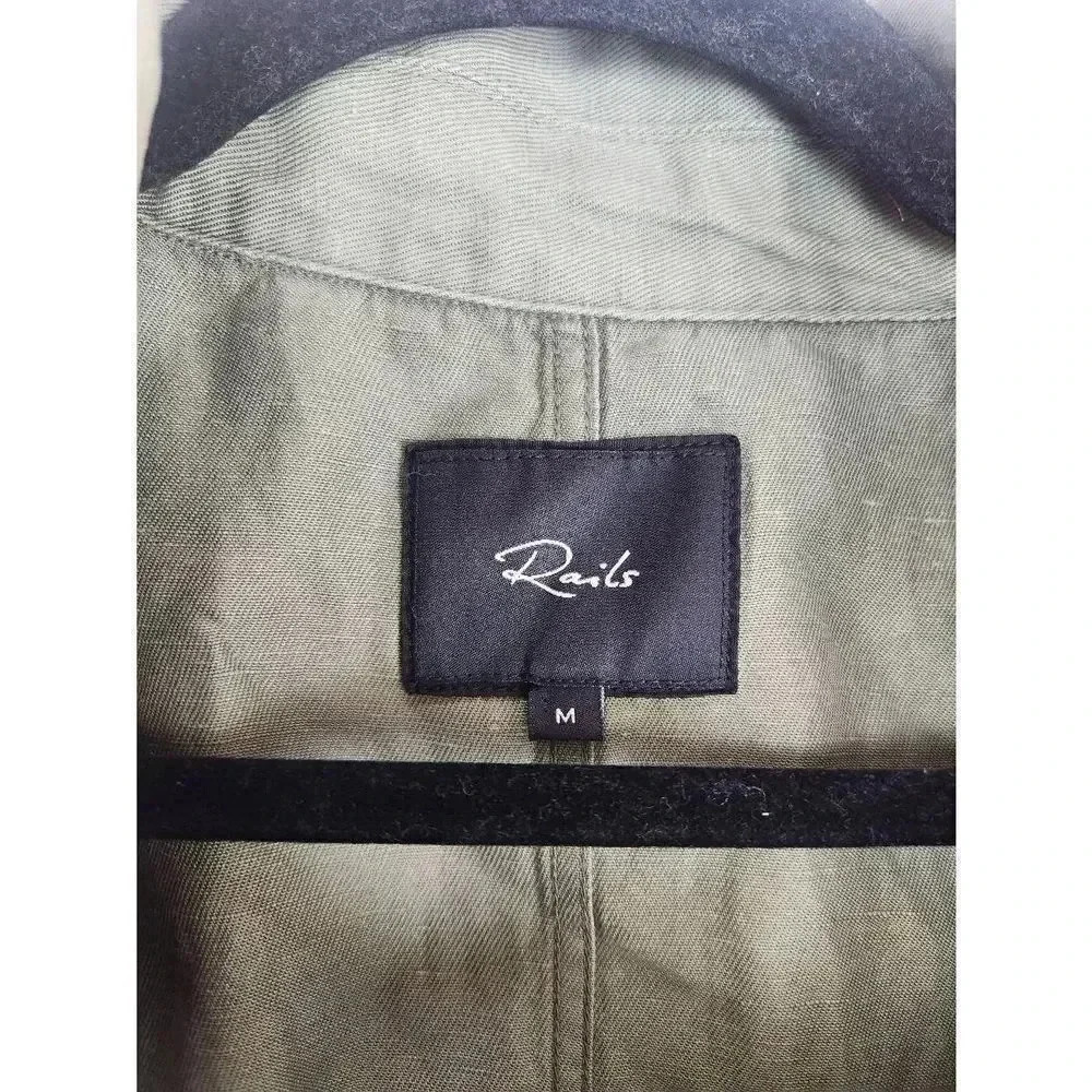 Rails Jacket Army Green Button Closure Size Mediu… - image 3